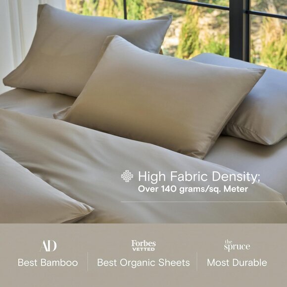 NWT Sijo DOZ Bamboo Sheet Set 3 Piece - 2 Pillowcases 1 Fitted Sheet Fog, Queen - Picture 3 of 5